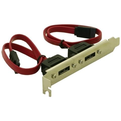Slotbracket 2x internal SATA > 2x eSATA external, 2x SATA, 2x eSATA - Foto 1