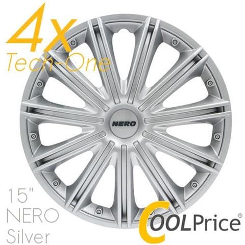 Copricerchi Auto Universali 15 Pollici Nero Tech-one Silver 31512 - Foto 1