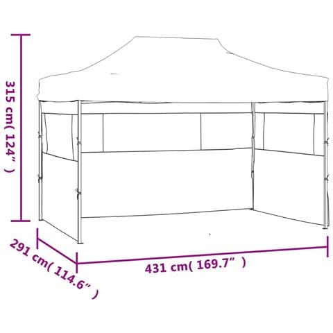Tenda Pieghevole Con 3 Pareti 3x4,5 M Blu - Foto 9