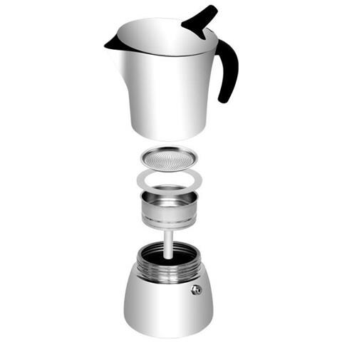 Caffettiera Linea MonteCarlo 2 Tazze in Acciaio Inox - Foto 4