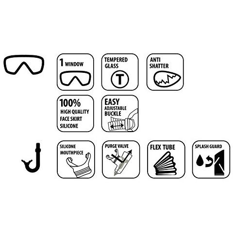940011 Set Per Immersione In Apnea, Unisex Bambini, Barbados, Taglia Unica - Foto 3
