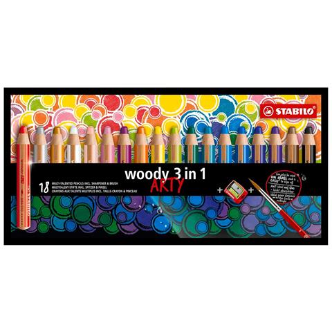 Matite Colorate STABILO Woody 3 In 1 - 6 Colori Multiuso Per Bambini E Artisti