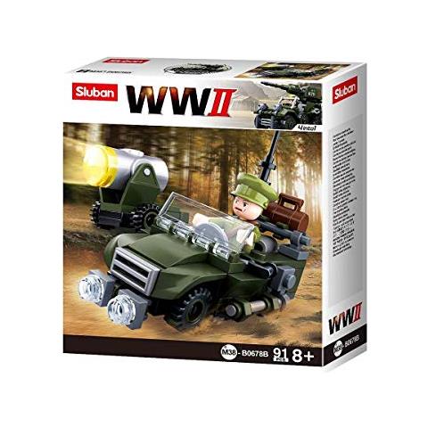Sl07123 Wwii - Set Da Gioco Per Fuoristrada (91 Pezzi) [ b0678b] , Blocchi Di Bloccaggio, Soldati, Con Personaggio Di Gioco, Army Wwii - Foto 2