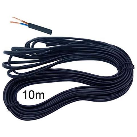 Filo Elettrico 2 Nucleo Nero Piano Del Pvc Rete Cavo Elettrico Di Rame Filo Ad Alta Temperatura Resistance 2 X 075 Mm Cavo Di Alimentazione Doppia Con Letti Singoli - 10 Metro Cut Lunghezza Flessibile Pond Cavo - Foto 1