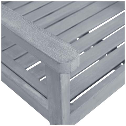 Sedie da Giardino 8 pz in Legno Massello di Acacia Grigio - Foto 8