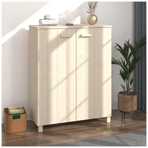 Scarpiera Miele 85x40x108 Cm In Legno Massello Di Pino - Foto 9