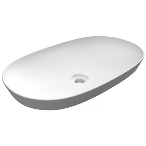 Lavabo Incasso Ovale Allungato Senza Foro 60x36 Cm, Bianco - Foto 1