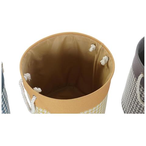 Cesto Per I Panni Sporchi Dkd Home Decor Piede Di Crow Grigio Azzurro Giallo 45 X 45 X 45 Cm (3 Unità) - Foto 3