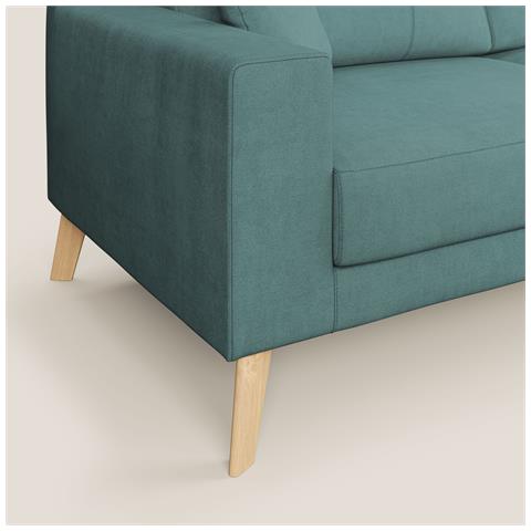 Danish Divano moderno in tessuto morbido impermeabile T02 146 cm petrolio - Foto 2