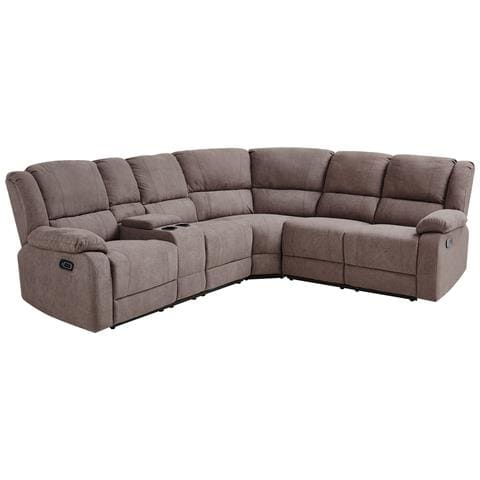 Divano Angolare Reclinabile Automatico Tessuto Beige Rokke - Foto 2