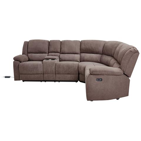 Divano Angolare Reclinabile Automatico Tessuto Beige Rokke - Foto 7