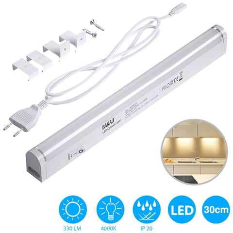 Lampada Luce Sottopensile 30cm Mobili Cucina Armadio Barra Led 330lm 4000k Bianc - Foto 1