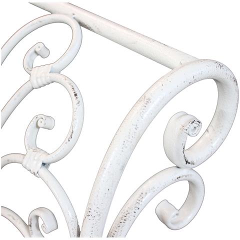 Panca In Ferro Battutto Da Esterno Florie Bianco Antico - Foto 3