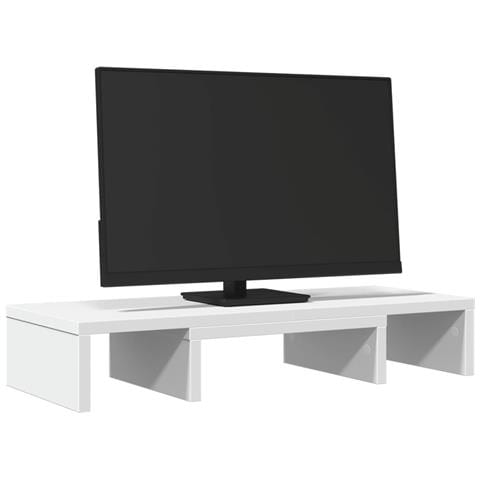 Supporto Monitor Regolabile Bianco 60x24x10,5 Cm In Truciolato - Foto 3