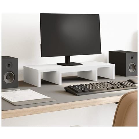 Supporto Monitor Regolabile Bianco 60x24x10,5 Cm In Truciolato - Foto 1