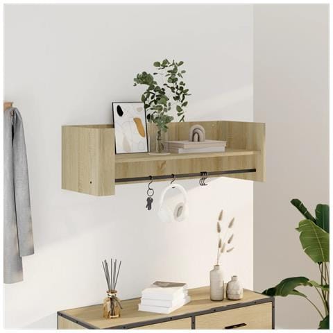 Scaffale A Parete Rovere Sonoma 100x35x30,5cm Legno Multistrato - Foto 1