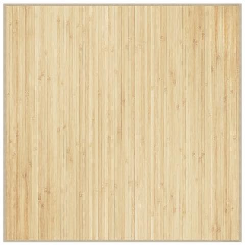Tappeto Quadrato Naturale Chiaro 100x100 Cm In Bambù - Foto 2