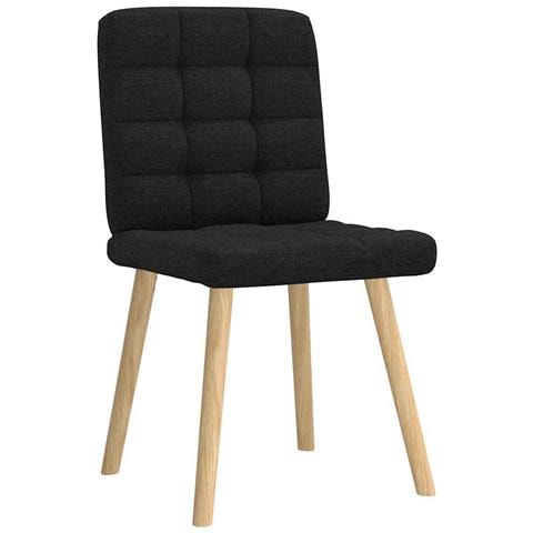 Sedie Da Pranzo 4 Pz Nere In Tessuto - Foto 3