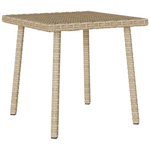 Tavolino Da Giardino Rettangolare Beige 40x40x37 Cm Polyrattan - Foto 1