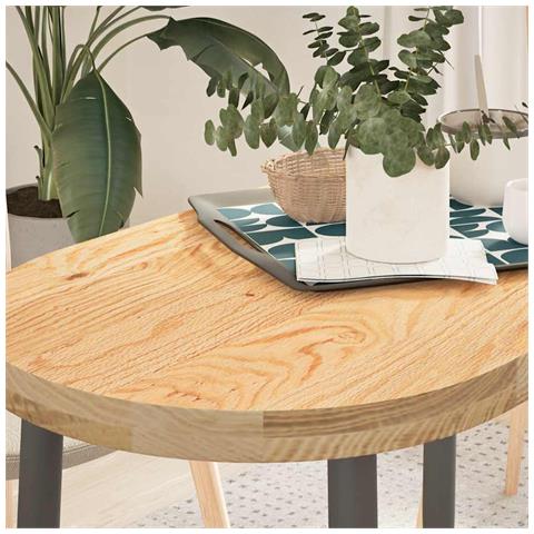 Piano Per Tavolo 100x50x4 Cm In Rovere Massello Ovale - Foto 1