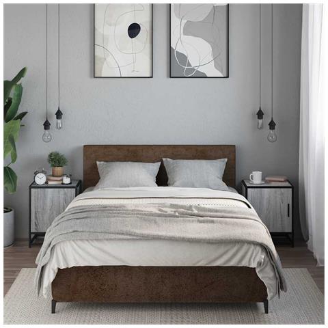 Comodini 2pz Grigio Sonoma 40x31x50cm Legno Multistrato Metallo - Foto 3