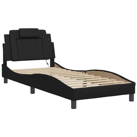 Lusso Casadino - Giroletto Viana Con Led Senza Materasso Nero 80x200 Cm - Foto 2