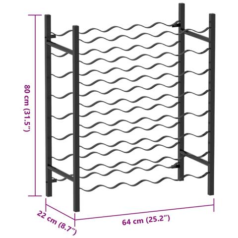 Lusso Casadino -  Portabottiglie Per 48 Bottiglie Di Vino Nero In Metallo - Foto 6