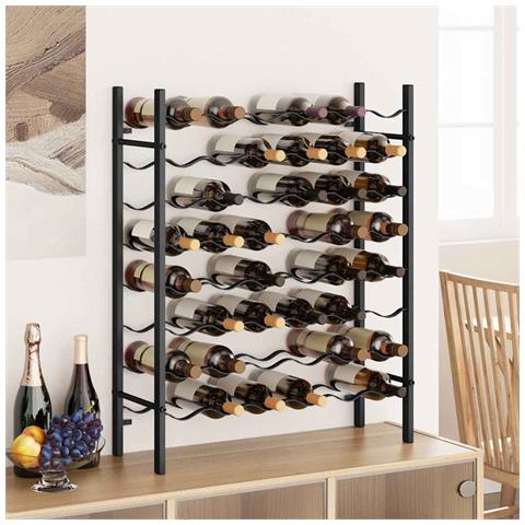 Portabottiglie Per 48 Bottiglie Di Vino Nero In Metallo - Foto 8