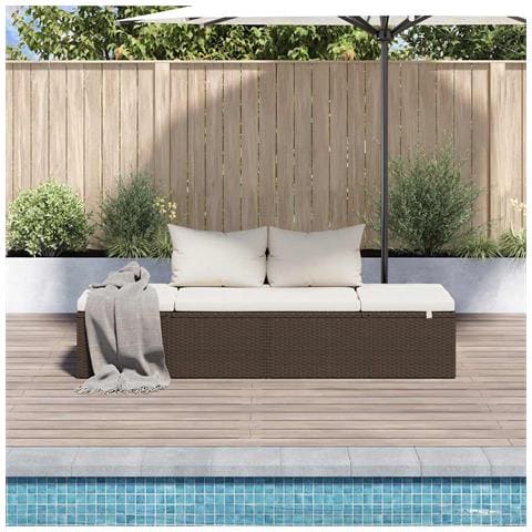 Lettino Da Giardino Marrone 195x60 Cm In Polyrattan - Foto 2