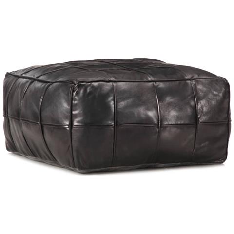 Pouf Nero 60x60x30 Cm In Vera Pelle Di Capra - Foto 2