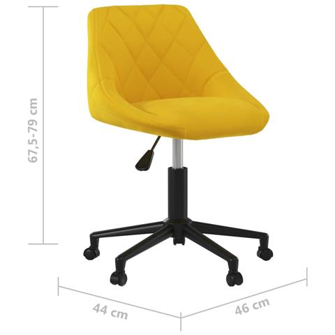 Sedia Da Pranzo Girevole Giallo Senape In Velluto - Foto 7