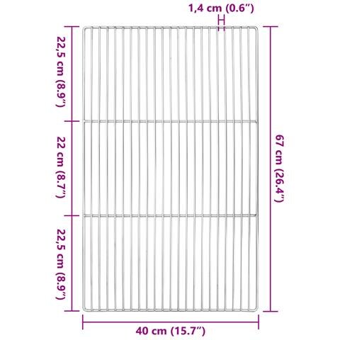 Griglia BBQ  con manici rettangolari 67x40 cm in acciaio inox 304 - Foto 6