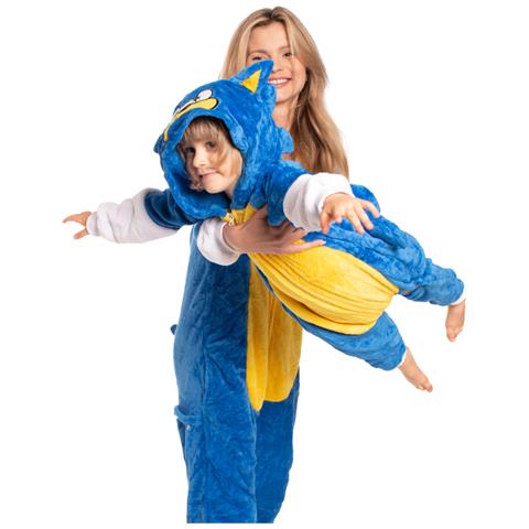 Pigiama Da Donna Tuta Kigurumi Onesie Costume Sonic Blu 155-165 M - Foto 8