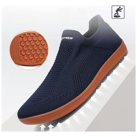 Scarpe Sportive Da Corsa Slip-on Unisex In Rete Blu Navy Taglia 38 - Foto 2