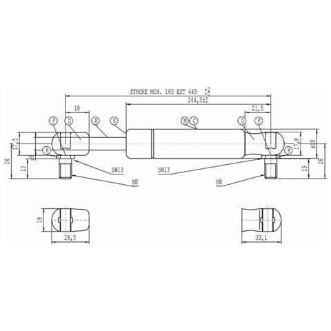 Molla A Gas 445mm 150 N Deutz-fahr 001105990 - Foto 2