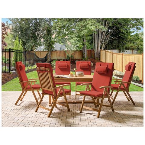 Set Di 6 Cuscini Schienale/seduta Java/amantea Premium 50 X 70 Cm Rosso - Foto 1