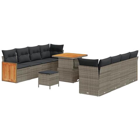 Set Divano da Giardino 11 pcs Grigio 80 x 80 x 71 cm - Foto 1