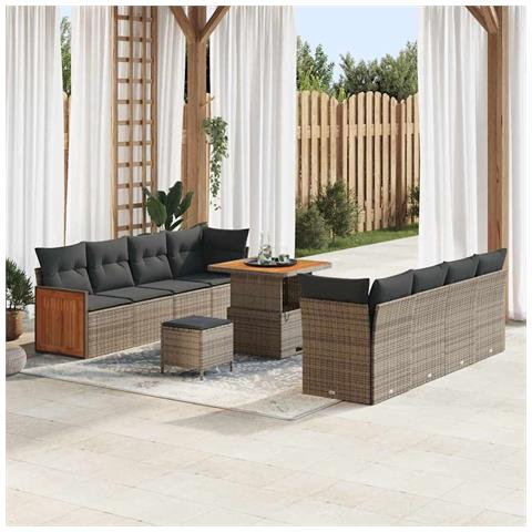 Set Divano da Giardino 11 pcs Grigio 80 x 80 x 71 cm - Foto 2