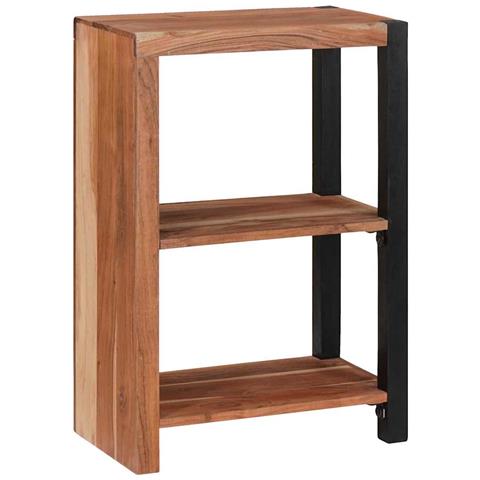 Libreria Marrone, Nero 50 x 30 x 75 cm Legno di Acacia Massello - Foto 2