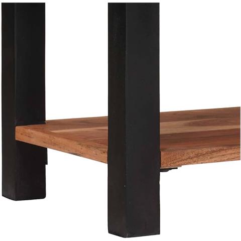 Libreria Marrone, Nero 50 x 30 x 75 cm Legno di Acacia Massello - Foto 9