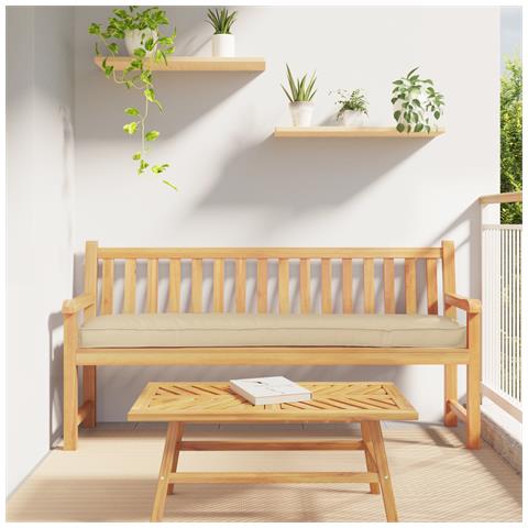 Cuscino per panchina Beige 200x40x8 cm Tessuto Oxford - Foto 2