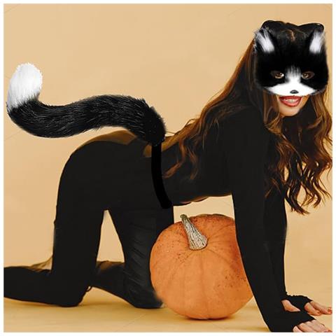 Set Costume Volpe Di Peluche Per Halloween - Include Maschera, Collare, Coda E Zampe - Foto 2