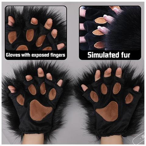 Set Costume Volpe Di Peluche Per Halloween - Include Maschera, Collare, Coda E Zampe - Foto 6
