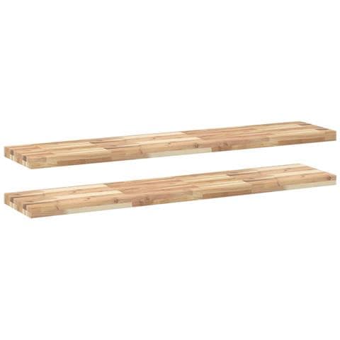 Mensole da Parete 2 pz 140x30x4 cm Legno Acacia Non Trattato - Foto 1