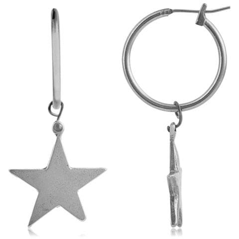 Orecchino A Cerchio In Argento E Pendente A Stella - Foto 1
