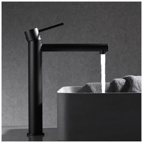 Imex Miscelatore Lavabo Alto Monocomando Nero Opaco Corpo Ottone E Zama Cartuccia Ceramica 25 Mm Flessibili 3-8 Inclusi Modello Milos Stick Imex-bdys045-3ng - Foto 3