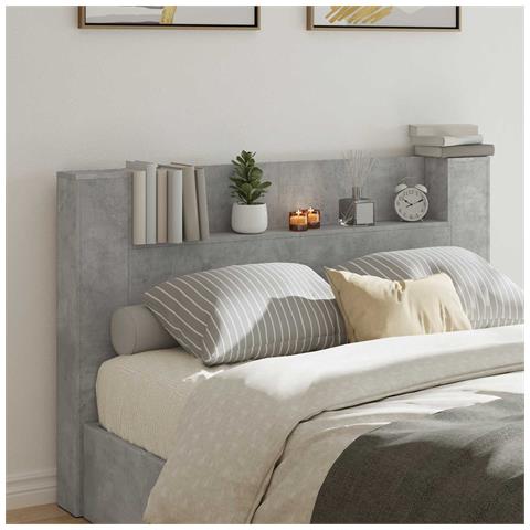 Testiera Grigio cemento 160 x 16,5 x 103,5 cm Legno multistrato - Foto 2