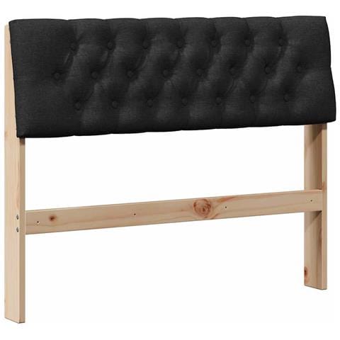 Testiera imbottita Nero 100 cm Pino massello - Foto 1