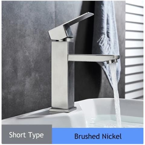 Rubinetto per lavabo da bagno, Blackswan, tipo M307, modello corto in nichel, misura 18,5 cm - Foto 2