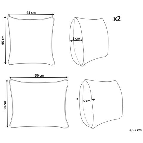 Set Di 3 Cuscini Decorativi Myristica Cotone 30 X 50 Cm 45 X 45 Cm Beige Trama Floreale - Foto 8